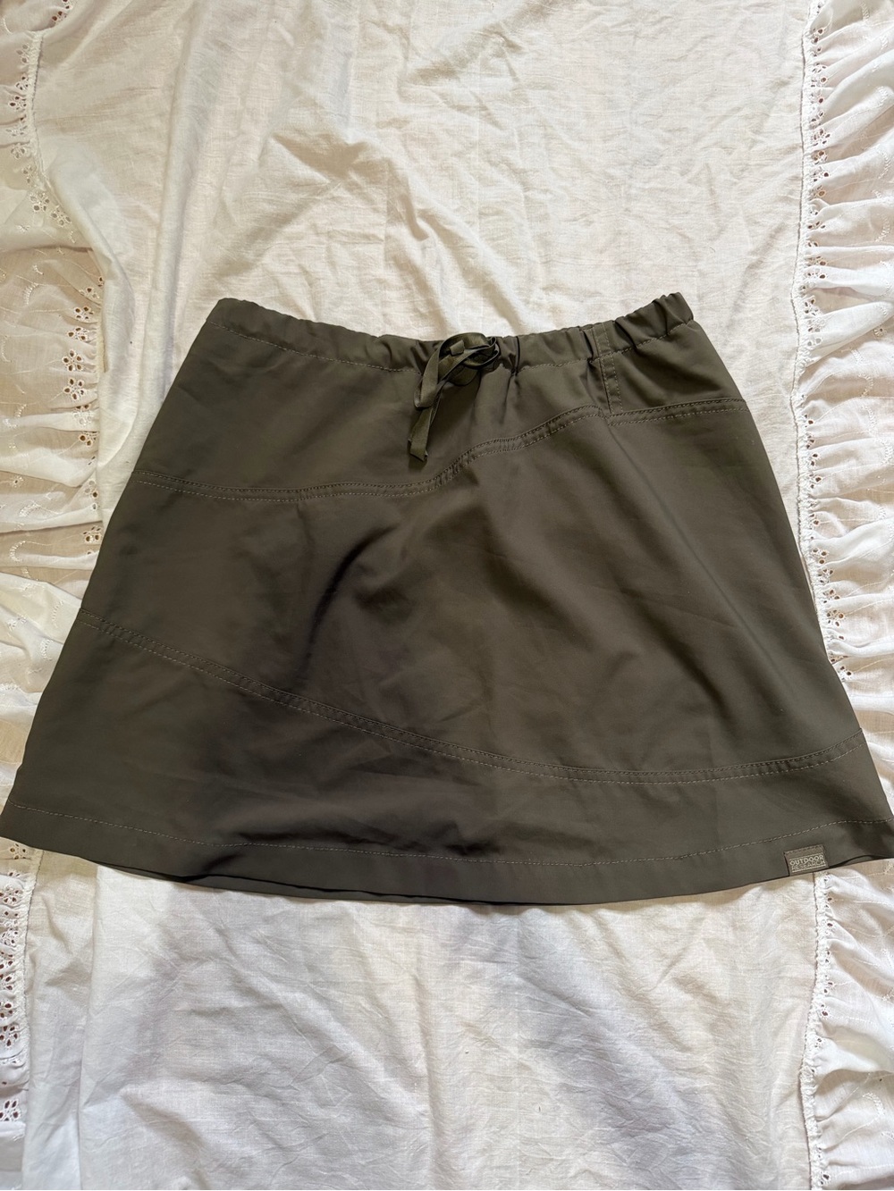 Olive Green Drawstring Skort